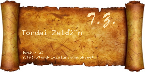 Tordai Zalán névjegykártya